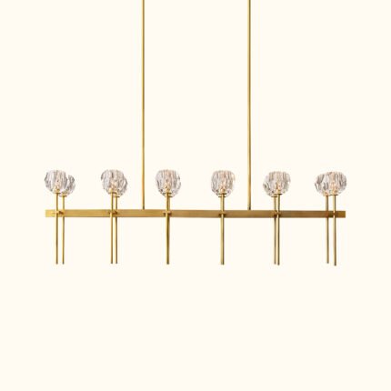 Boule De Cristal Clear Glass Double Linear Chandelier