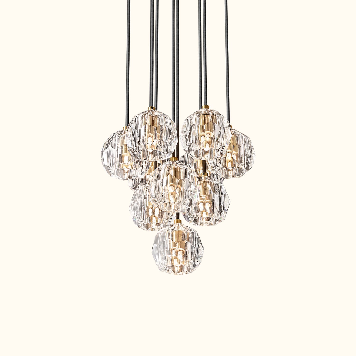 Boule_De_Cristal_Clear_Glass_Round_Cluster_Chandelier_39_tinuse Boule De Cristal Clear Glass Round Cluster Chandelier - Image 1