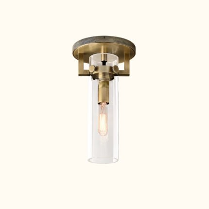 Machinist Glass Cylinder Flushmount