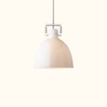 Machinist Milk Glass Cloche Pendant Light